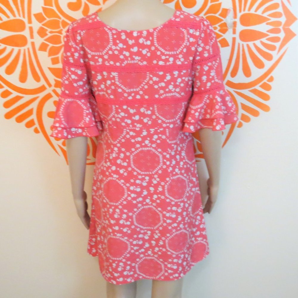 Free People Pink Floral Ruffled Dress 4 - Picture 3 of 3